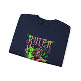 Ruler of the Sea Poseidon Unisex Heavy Blend Crewneck Sweatshirt Greek Mythology Statue Graphic Gothic Streetwear Bold Artistic Pullover