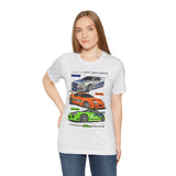 Street Racing Trio JDM Cars Graphic Unisex Heavy Cotton Tee for Drift Fans Performance Lovers and Streetwear Enthusiasts