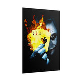 The Burning Aces Glossy Poster Fiery Gothic Wall Art Bold Dark Design for Risk Takers, Art Collectors, and Fearless Home Décor Lovers