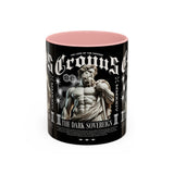 Cronus The Dark Sovereign Accent Coffee Mug 11oz 15oz Greek Mythology Statue Graphic Gothic Streetwear Bold Artistic Ceramic Cup