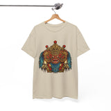 Unisex Balinese Barong Mask Graphic T Shirt Mythical Cultural Warrior Spirit Inspired Tee Tribal Festival Art Streetwear Heavy Cotton Top