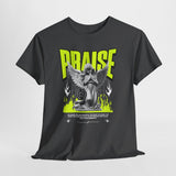 Praise Angel Statue Graphic Unisex Heavy Cotton Tee Spiritual Gothic Streetwear T-Shirt