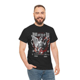 Money Bright Unisex Heavy Cotton Tee Angel Statue Graphic Gothic Streetwear Red Neon Aesthetic Artistic Fashion Statement T Shirt