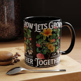 Heart Flower Accent Coffee Mug Bold Anatomical Heart Floral Design Motivational Ceramic Cup Empowering Symbol of Love Strength and Vitality Perfect Gift for Coffee Lovers Friends Birthdays Office Desk and Cozy Tea Moments