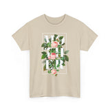 Mother Floral Design Unisex Heavy Cotton Tee Comfortable T Shirt Botanical Typography Graphic Streetwear Gift For Mom Mother’s Day Birthday Casual Everyday Wear