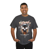 Death Silence Skull Fire Graphic Unisex Heavy Cotton Tee Gothic Horror Streetwear Bold Vintage Dark Flame Skull T Shirt
