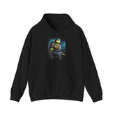 Urban Warrior Samurai Heavy Blend™ Unisex Hoodie Fierce Armored Fighter Design Blue Energy Streetwear Courage Focus Strength for Fearless Hustlers and Modern Legends