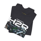 Kawasaki Ninja H2R Inspired Hyperbike Graphic Unisex Heavy Cotton Tee Streetwear Racing Style Motorcycle Art Shirt for Speed Lovers and Track Enthusiasts