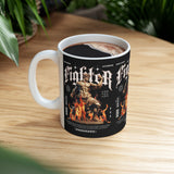 Fighter Resilience Victorious Flame Statue Graphic Ceramic Mug Unisex Motivational Coffee Tea Cup Streetwear Inspired Drinkware