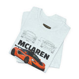 Orange Hypercar Blueprint Unisex Heavy Cotton Tee High Detail Automotive Art Streetwear Graphic for Car Enthusiasts and Daily Wear