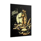 Lunar Legacy Astronaut Art Matte Vertical Poster Space Exploration Wall Art Bold Cosmic Design Premium Home Decor Inspirational Gift for Sci Fi Lovers Dreamers and Visionary Explorers