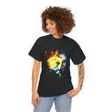 The Jocker Burning Aces Unisex Heavy Cotton Tee Fiery Gothic Streetwear Design Bold Dark Art Shirt for Risk Takers, Hustlers, and Fearless Game Changers