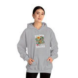 Lets Grow Together Floral Graphic Comfortable Unisex Hoodie Bold Botanical Streetwear Motivational Empowerment Sweatshirt Perfect Gift for Couples Friends Birthdays Cozy Days and Everyday Casual Wear