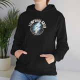 Temporal Echo Lightning Globe Graphic Unisex Heavy Blend Hooded Sweatshirt Futuristic Sci-Fi Streetwear Hoodie Bold Energy