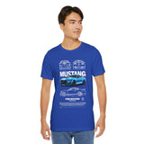 Blue Apex Muscle Coupe Blueprint Art Unisex Heavy Cotton Tee Powerful Street Machine Graphic Shirt for Car Lovers and Collectors