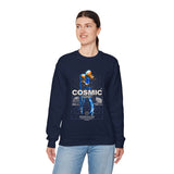 Cosmic Catalyst Unisex Heavy Blend Crewneck Sweatshirt Futuristic Sci Fi Space Astronaut Graphic Pullover Cyberpunk Streetwear Bold Galaxy Design Alpha Mindset Fashion