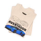 Blue Hypercar Blueprint Unisex Heavy Cotton Tee High Performance Streetwear Design for Car Enthusiasts Racers and Speed Lovers