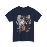 Money Bright Unisex Heavy Cotton Tee Angel Statue Graphic Gothic Streetwear Red Neon Aesthetic Artistic Fashion Statement T Shirt