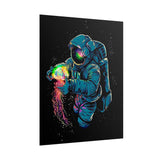 Galactic Dream Astronaut Neon Art Matte Vertical Poster Futuristic Space Wall Art Vibrant Cosmic Print Premium Home Decor for Sci Fi Lovers Creative Studios and Modern Interiors