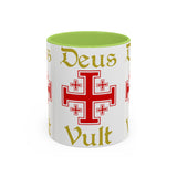 Deus Vult Accent Coffee Mug 11oz 15oz Red Cross Knight Crusader Ceramic Cup Bold Medieval Design Christian Symbol Faith Inspired Coffee Tea Gift Drinkware