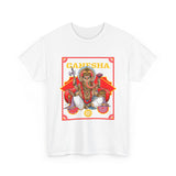 Lord Ganesha Graphic T Shirt Divine Ganpati Bappa Morya Hindu Devotional Spiritual Festival Wear Unisex Cotton Tee Ganesh Chaturthi Pooja Outfit Indian Cultural Streetwear Gift