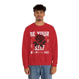 Be Your Self Rose Crewneck Comfortable Unisex Sweatshirt Motivational Streetwear Bold Floral Empowerment Design for Self Love Perfect Gift for Friends Birthdays Cozy Days Casual Wear