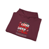 Love Yourself Deep Unisex Heavy Blend Hooded Sweatshirt Self Love Graphic Hoodie Rose Motivational Quote Streetwear Positive Affirmation Fashion Empowerment Apparel