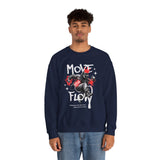 Move With Flow Breakdance Graphic Unisex Heavy Blend Crewneck Sweatshirt Hip Hop Streetwear Dance Rhythm Pullover