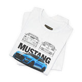 Blue Apex Muscle Coupe Blueprint Art Unisex Heavy Cotton Tee Powerful Street Machine Graphic Shirt for Car Lovers and Collectors