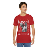 Blessed Angel Statue Graphic Unisex Jersey Short Sleeve Tee Gothic Streetwear Aesthetic Spiritual Bold Artistic Fashion T Shirt
