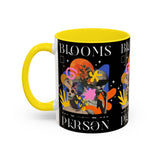Blooms Person Accent Coffee Mug 11oz 15oz Abstract Floral Head Artistic Colorful Modern Creative Design Black White Ceramic Tea Cup Streetwear Inspired Artistic Fashion Drinkware