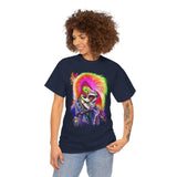 Calavera Punk Skull Unisex Heavy Cotton Tee Neon Gothic Streetwear T-Shirt Bold Rock Rebel Design For Punk Festivals Halloween Concerts Tattoo Lovers And Alternative Fashion