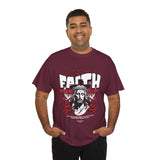 Faith Over Fear Jesus Crown Of Thorns Unisex Heavy Cotton Tee Christian Graphic Bold Religious Streetwear Motivational Bible Verse T Shirt