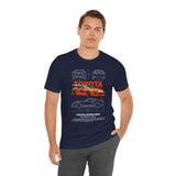 Legendary Orange Street Racer Blueprint Tee Unisex Heavy Cotton Retro Tuner Car Art Graphic Shirt for Enthusiasts