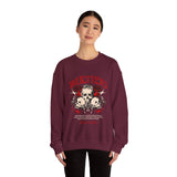 Monsters Skull Guardians Gothic Horror Unisex Heavy Blend Crewneck Sweatshirt Dark Graphic Halloween Streetwear Bold Vintage Skull Pullover