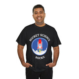 Rocket Science Rocks Unisex Heavy Cotton Tee Space Exploration T Shirt Astronomy STEM Education Science Lover Gift Astronaut Geek Nerd Graphic Top