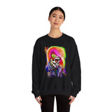 Calavera Punk Skull Unisex Heavy Blend Sweatshirt Neon Gothic Streetwear Pullover Vibrant Rock Rebel Design For Punk Concerts Halloween Parties Tattoo Culture And Alternative Fashion Lovers