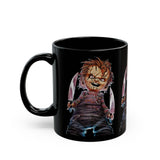 Chucky Horror Mug Killer Doll Coffee Cup Creepy Movie Art Design Halloween Horror Streetwear Collectible Ceramic Drinkware Perfect Gift For Horror Fans Festivals Tattoo Artists And Spooky Season Lovers