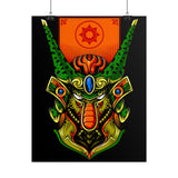 Cell Samurai Matte Vertical Poster Futuristic Japanese Warrior Wall Art Neon Cyberpunk Anime Decor For Gamers Tattoo Studios Living Rooms And Modern Home Interiors