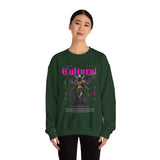 Cultural Angel Statue Graphic Unisex Heavy Blend Crewneck Sweatshirt Gothic Streetwear Aesthetic Bold Artistic Pullover Fashion