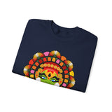 Kathakali Crewneck Unisex Sweatshirt Heavy Blend Pullover Kerala Traditional Dance Art Graphic Indian Culture Onam Festival Malayalam Heritage Design