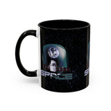Space Galaxy Accent Coffee Mug 11oz 15oz Astronaut Spacecraft Earth Black Two Tone Ceramic Cup Gift for Space Lovers