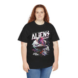 Aliens Exist UFO Graphic Unisex Heavy Cotton Tee Sci Fi Streetwear T Shirt Extraterrestrial Space Alien Design