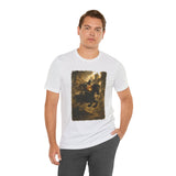 Medieval Knight On Horseback Fantasy Art Unisex Heavy Cotton Tee Epic Warrior Adventure Graphic Shirt Heroic Battle Scene Streetwear Bold Artistic Design