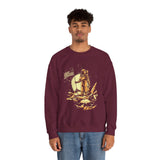 Lunar Legacy Astronaut Art Unisex Heavy Blend Crewneck Sweatshirt Bold Space Exploration Graphic Streetwear Pullover Premium Cosmic Design Soft Fleece Warm Comfortable Everyday Wear Perfect Gift for...