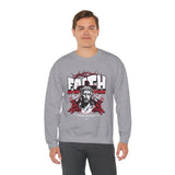 Faith Over Fear Jesus Crown Of Thorns Unisex Heavy Blend Crewneck Sweatshirt Christian Graphic Bold Religious Streetwear Motivational Bible Verse Pullover