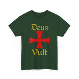 Unisex Deus Vult T Shirt Medieval Crusader Cross Graphic Tee Warrior Knight Inspired Vintage Christian Symbol Heavy Cotton Streetwear
