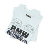 Blue Track Ready Performance Coupe Artwork Unisex Heavy Cotton Tee High Speed Racing Inspired Streetwear Graphic Shirt For Car Enthusiasts And Motorsport Art Fans