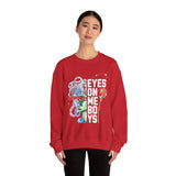 Eyes On Me Boys Medusa Crewneck Comfortable Unisex Heavy Blend Sweatshirt Mythological Streetwear Bold Empowerment Design for Self Expression Perfect Gift for Friends Birthdays Cozy Days Casual Wear