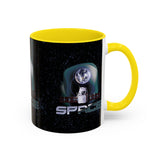 Space Galaxy Accent Coffee Mug 11oz 15oz Astronaut Spacecraft Earth Black Two Tone Ceramic Cup Gift for Space Lovers